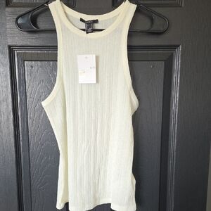 Forever 21 Light Cream Ribbed Tank Top